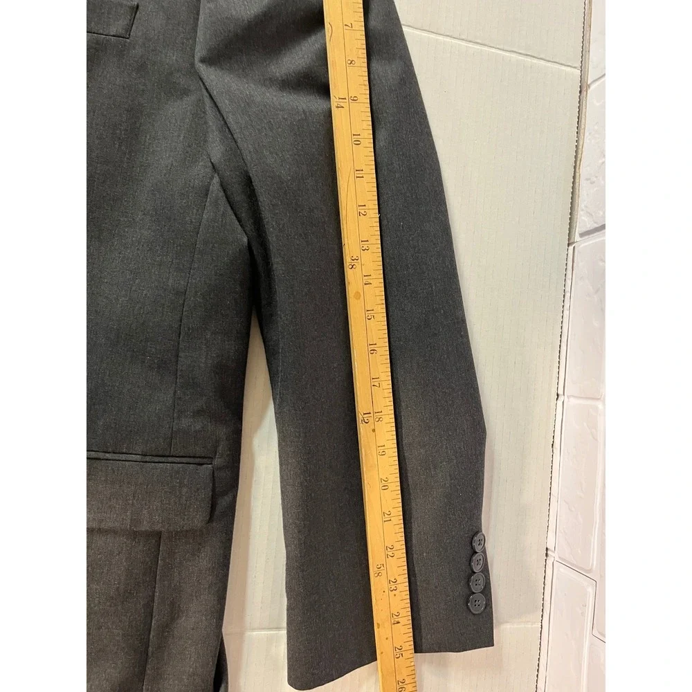 Unbranded Two Piece Suit Mens 48R Charcoal Grey Business Formal Blazer
